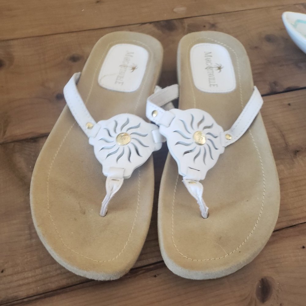 white sandals
